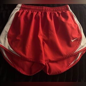 Nike Red and White Running Shorts